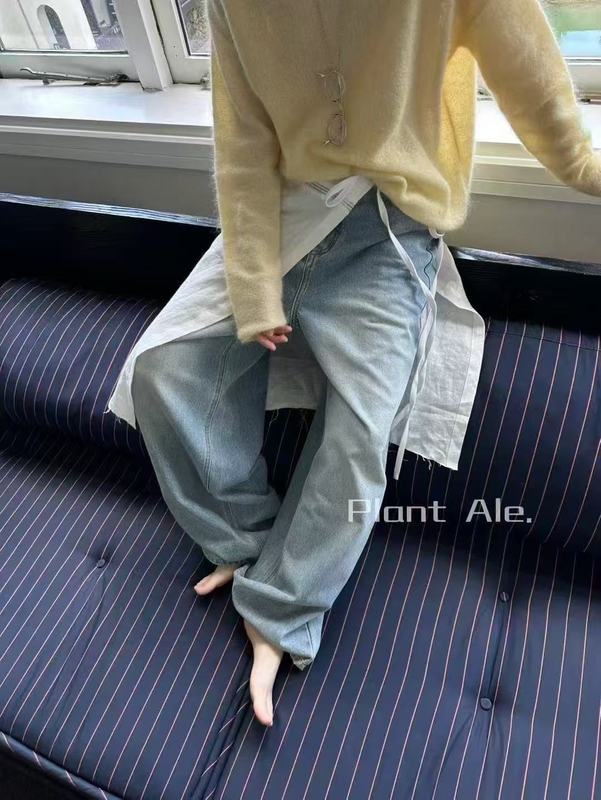 马海毛+羊毛大V领薄款毛衣~早秋新款慵懒宽松卷边针织上衣女P5022|undefined