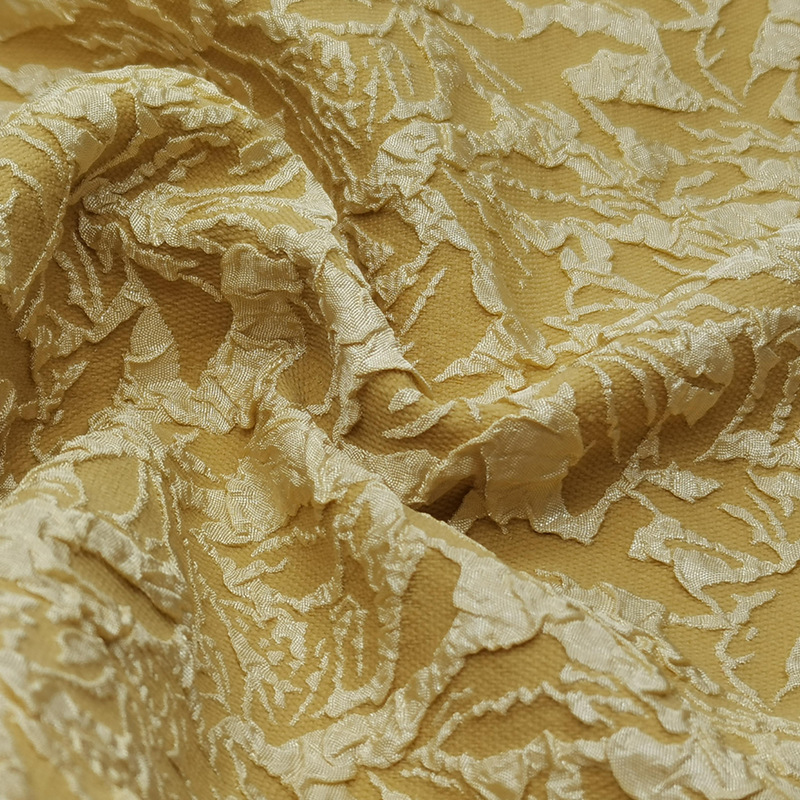 抽象大花立体浮雕泡泡提花面料 凹凸lolita蓬蓬裙布包童装提花布