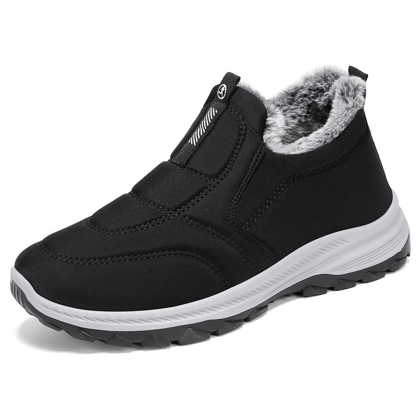 Zapatos de algodón de invierno para hombre, botas de algodón de gran tamaño con forro polar, botas cortas cálidas y gruesas, botas para caminar para parejas, botas para la nieve al aire libre.