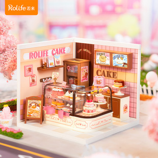If Rolife comes to Super World Cake Shop diy Cabin Handmade Assembled Toys Children's Three-Dimensional Building Blocks Model