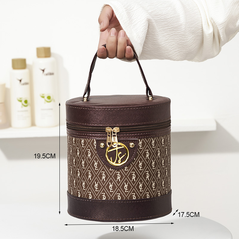 Douyin nueva bolsa de cosméticos Macaron Yuantong caja de almacenamiento de cosméticos de alto valor caja portátil de gran capacidad