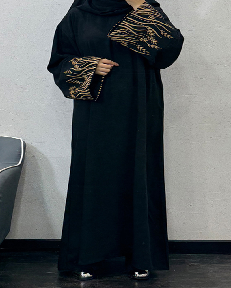 F430 Foreign Trade Cross-border E-commerce Dubai Arab Embroidered Robe Fashion Long Dress In Stock_ecoleips.com