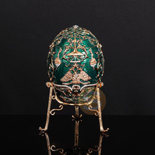 高档商务礼品俄罗斯皇室彩蛋音乐盒高档金属纪念品施华洛彩蛋摆件