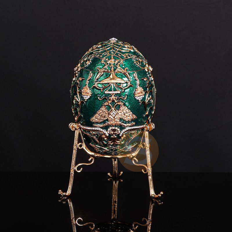高档商务礼品俄罗斯皇室彩蛋音乐盒高档金属纪念品施华洛彩蛋摆件
