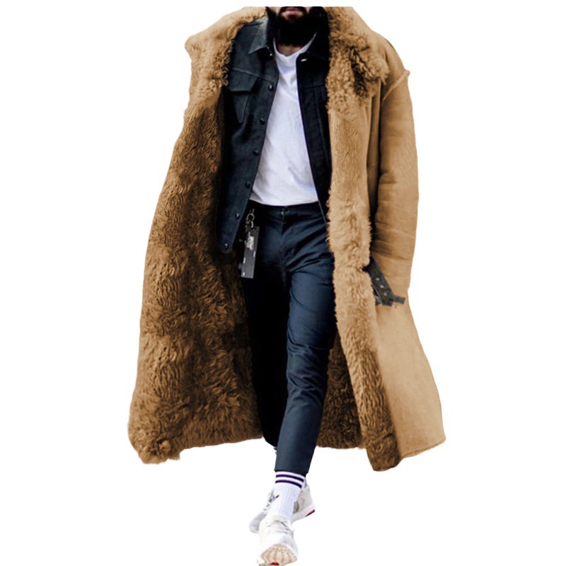 Männerkleeder Männermantel nei Lager Pelz a Pelz verdickte Mantel Liedermantel_voghion.com