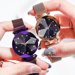 2020 New Trendy Quartz Watch with Mesh Strap, Wholesale Women's Student Starry Sky Watch, Korean Style