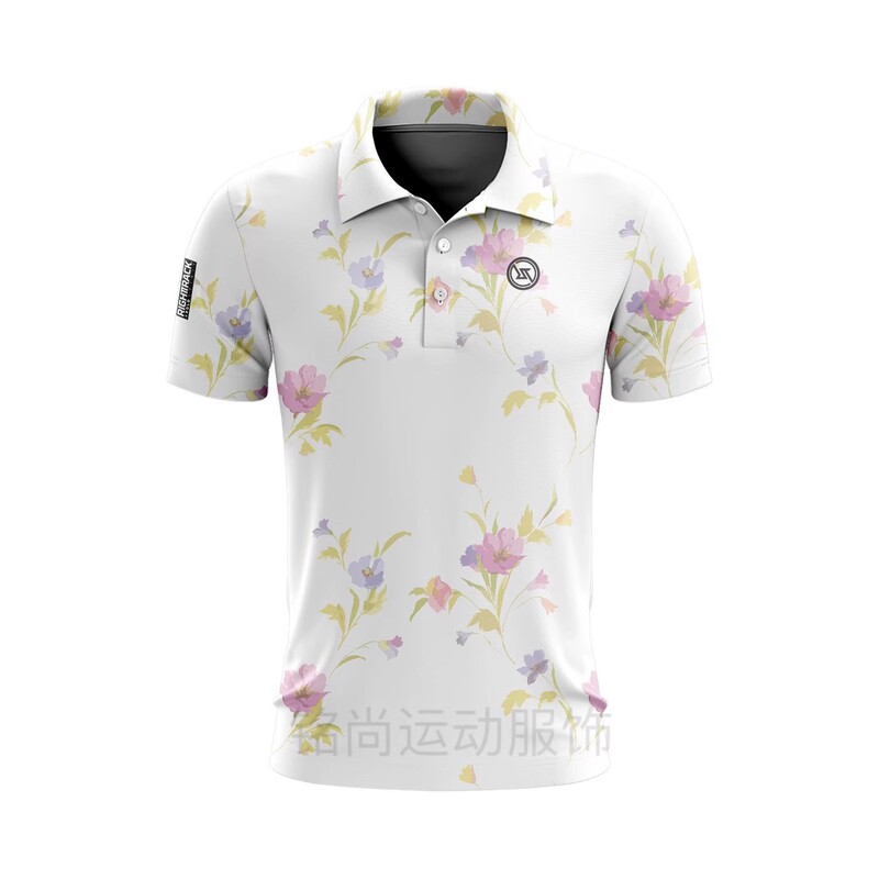 2025 New Casual Golf Print Short Sleeve Polo Shirt Men's Summer Breathable Sweat-wicking Loose Floral Lining