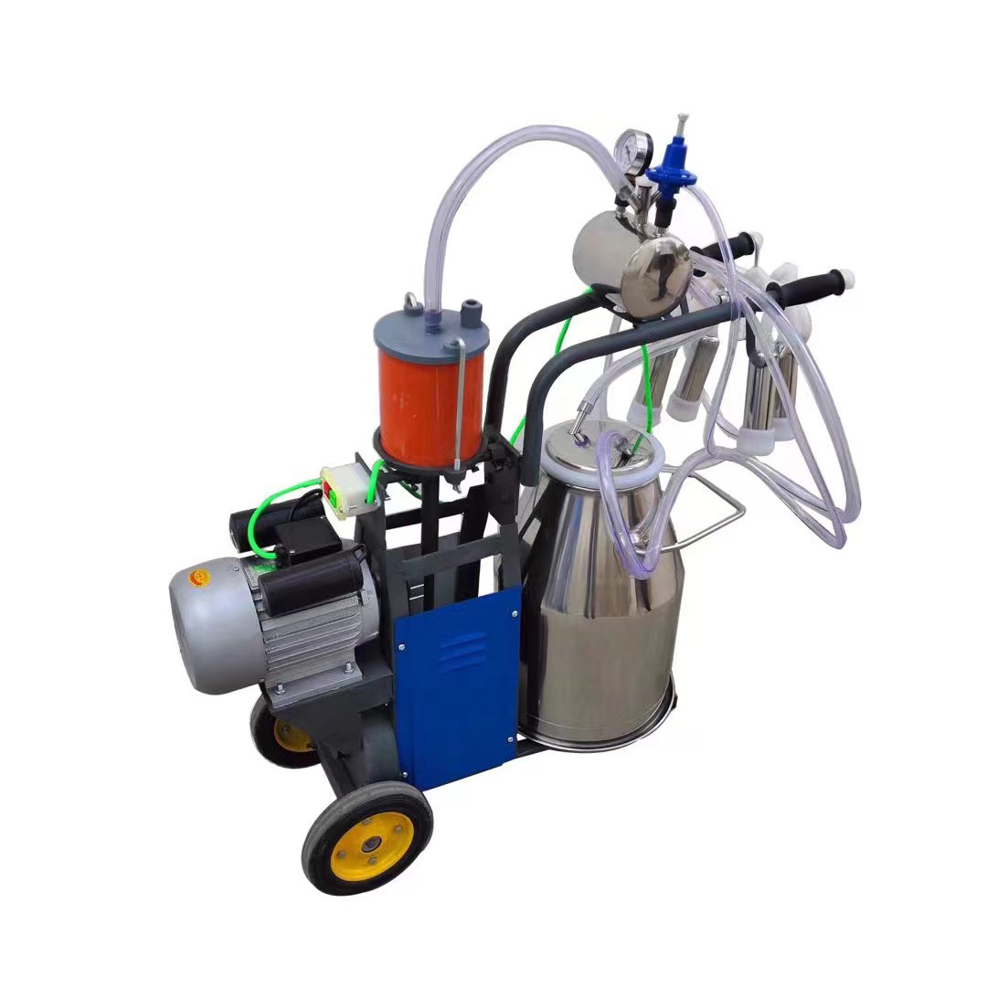 Máquina de ordeño tipo bomba de vacío móvil tipo pistón de cuatro extremos máquina de ordeño de succión de leche equipo de cría para vacas, ovejas y camellos