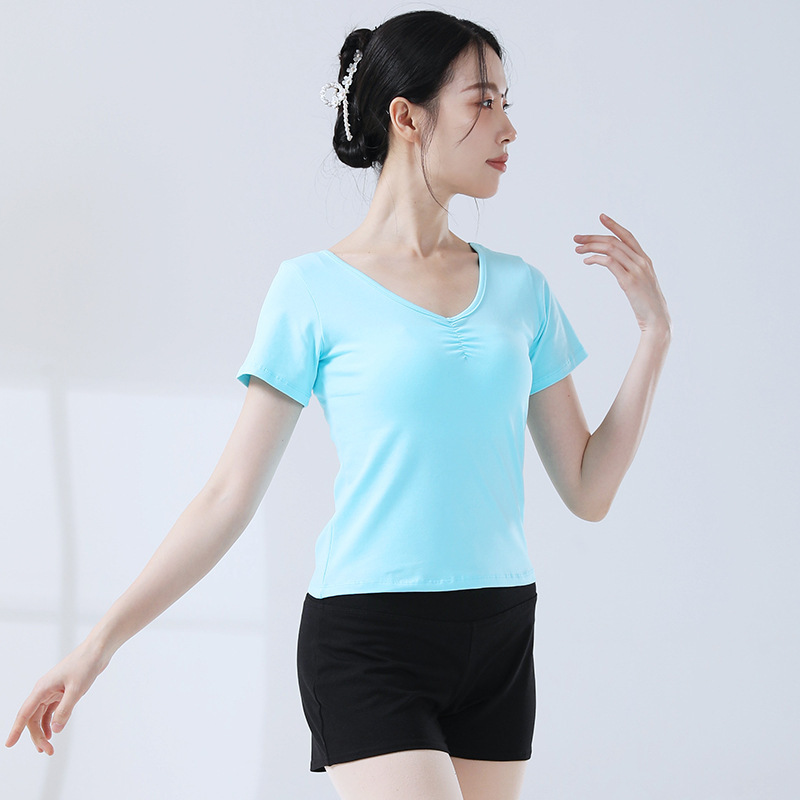 ダンスウェア 練習着 女性用 新作トップス モダンダンス 大人用 芸術試験 ヨガウェア ダンサー用 日常着 半袖|undefined