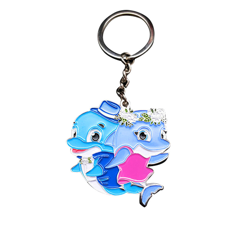 Wholesale cartoon metal keychain paint enamel key pendant creative travel animation gifts