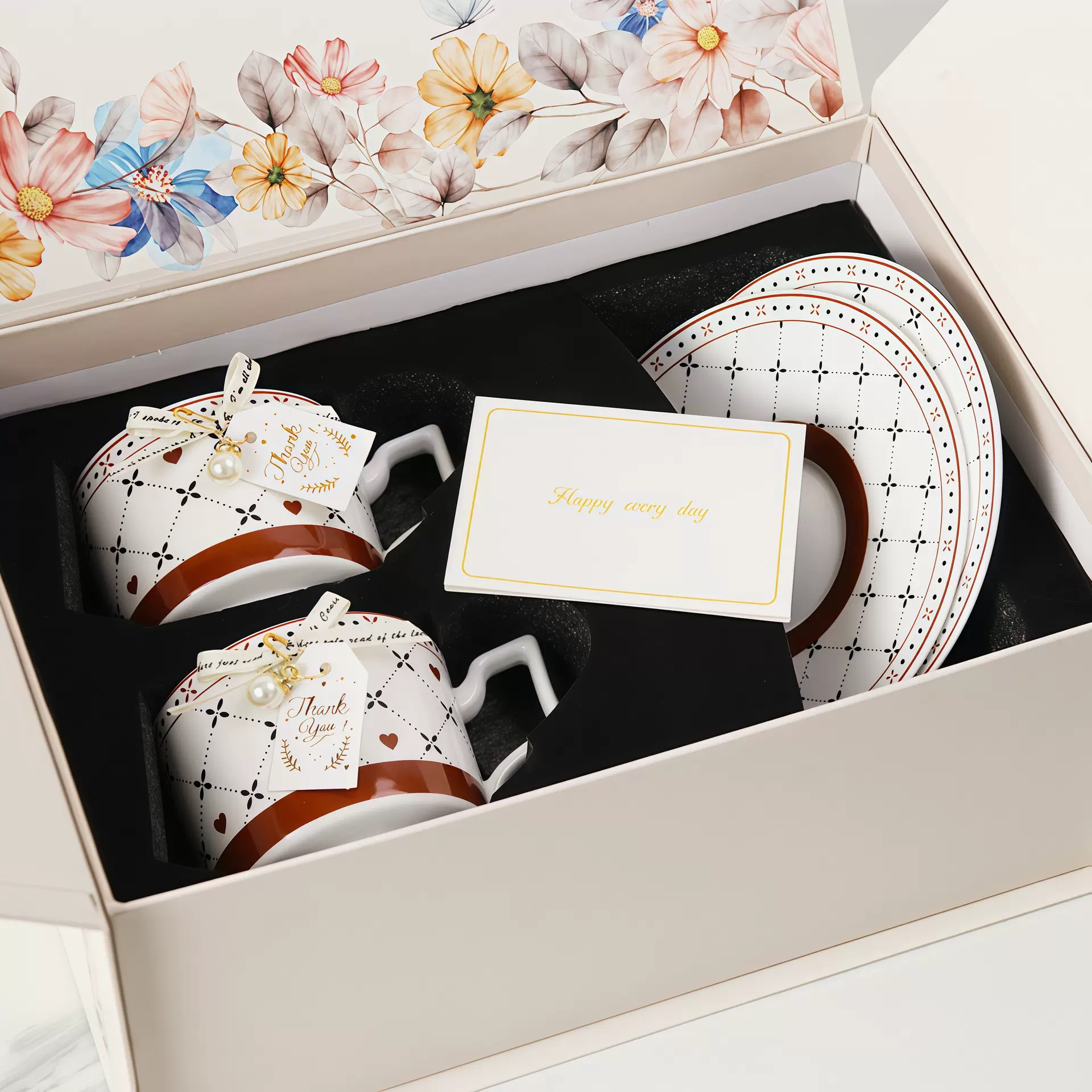 陶瓷咖啡杯礼盒装情侣礼物高档杯碟礼品杯婚庆回礼轻奢伴手礼对杯