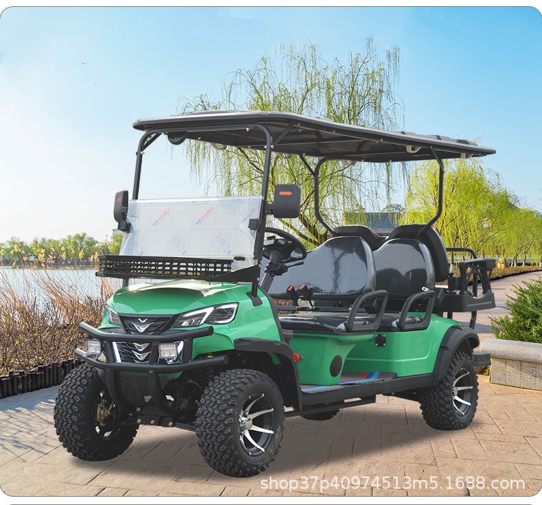 Electric golf cart course walking 2-4-6-8 scenic spots sightseeing bus hotel resort reception