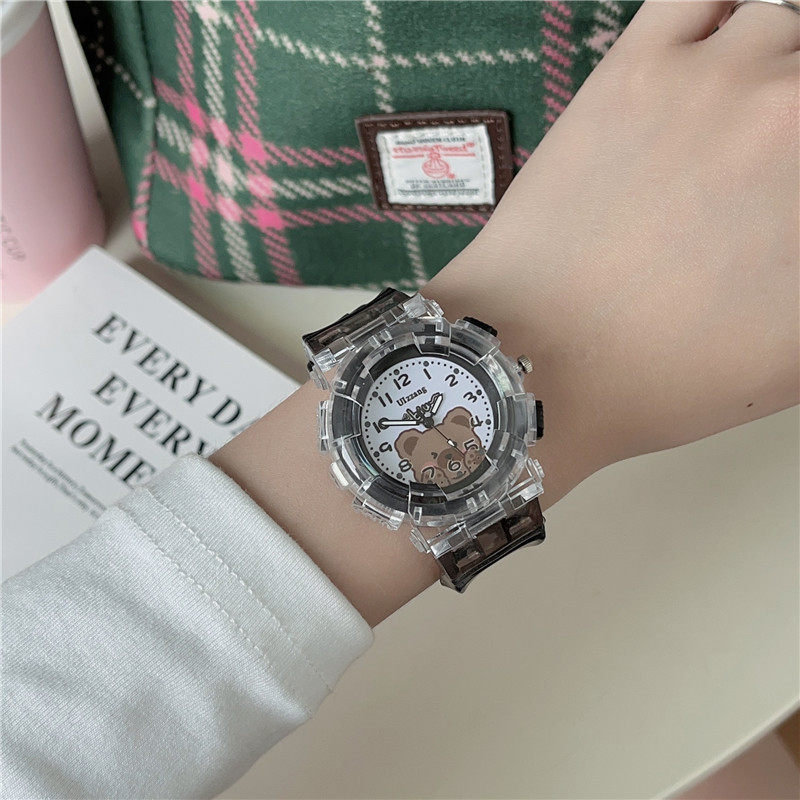 Children's Quartz Watch With Cartoon Bear Design For Students_voghion.com