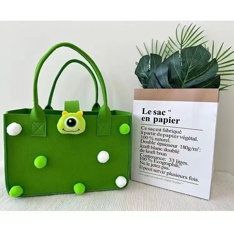 Fabricantes al por mayor en línea sobre rojo bolso de fieltro bolso de mano regalo de dibujos animados bolso de fieltro promoción de apertura bolso de regalo almacenamiento