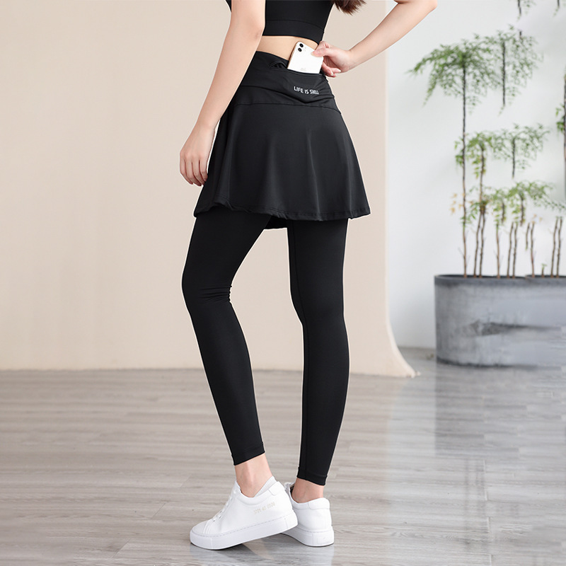 Sports Tight Fit Two-piece Pants Women's Yoga Fitness Large Pants Autumn New Slim-fit Running All-match Pants