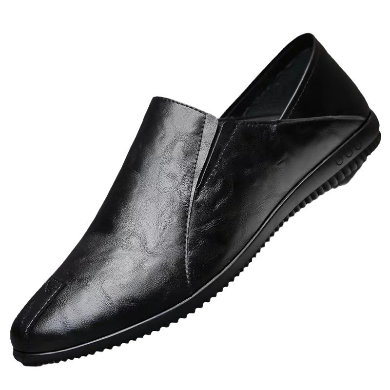 Zapatos de cuero de gran tamaño, zapatos de un solo pedal para hombre de estilo nuevo transfronterizo, zapatos blancos de conducción perezosos de suela suave y casual transpirables