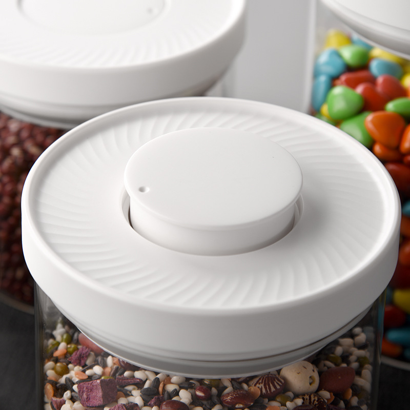 Fábrica 350ml700ml1000ml borosilicato vidrio almacenamiento tarro de almacenamiento de polvo de café tarro tipo de prensa tarro sellado