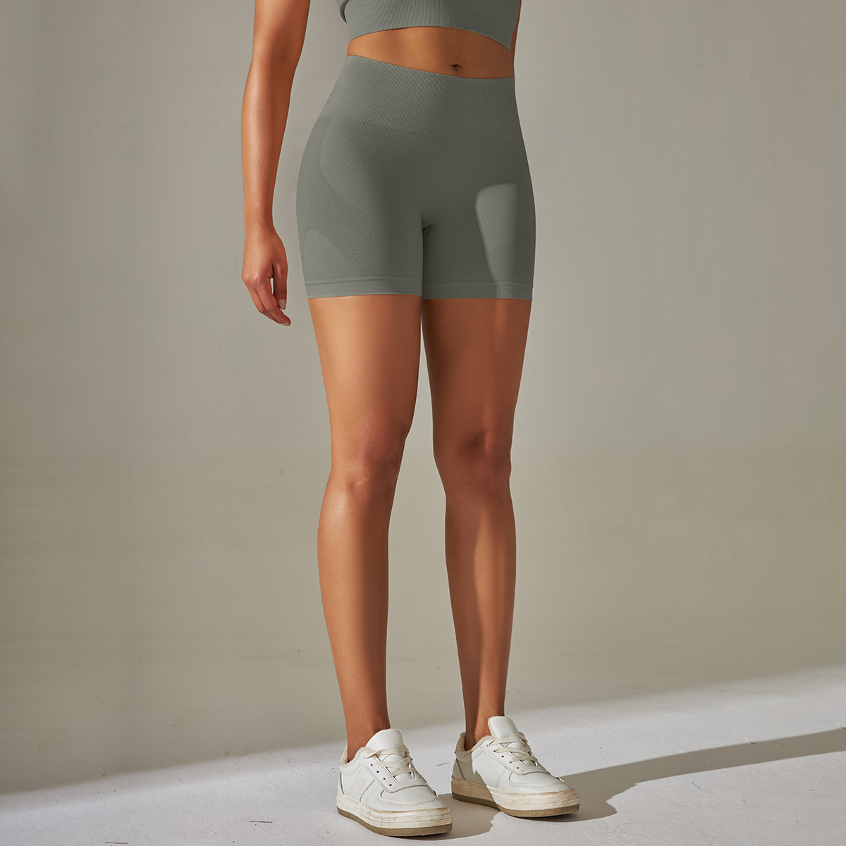 Pantaloni de yoga uni, tricotați fără cusături, culoare piersică, pentru ridicarea feselor și strângerea abdomenului, cu talie înaltă, pentru sport, alergare, fitness_voghion.com