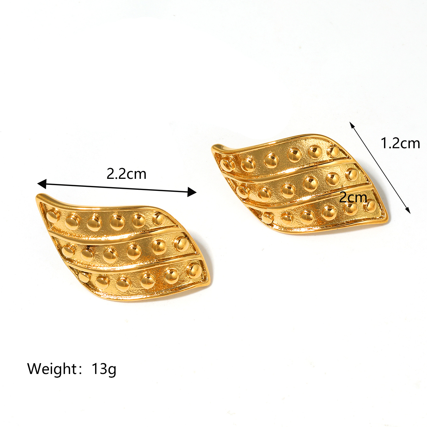 Irregular, Heart Shape Pattern 1 Pair Retro Irregular Heart Shape Plating Titanium Steel Ear Studs