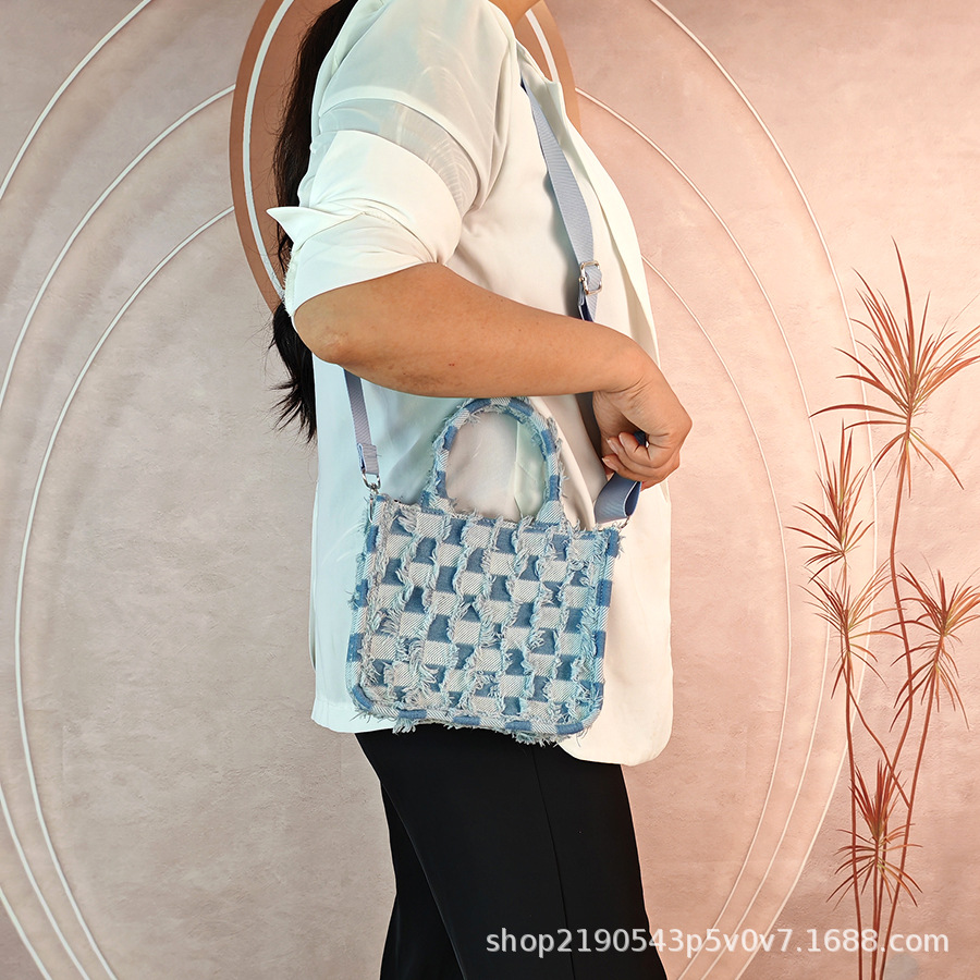 Nueva Bolsa de tela vaquero portátil para clases, bolso especial, bolso vaquero, Crowdsourcing femenino, versión coreana de moda