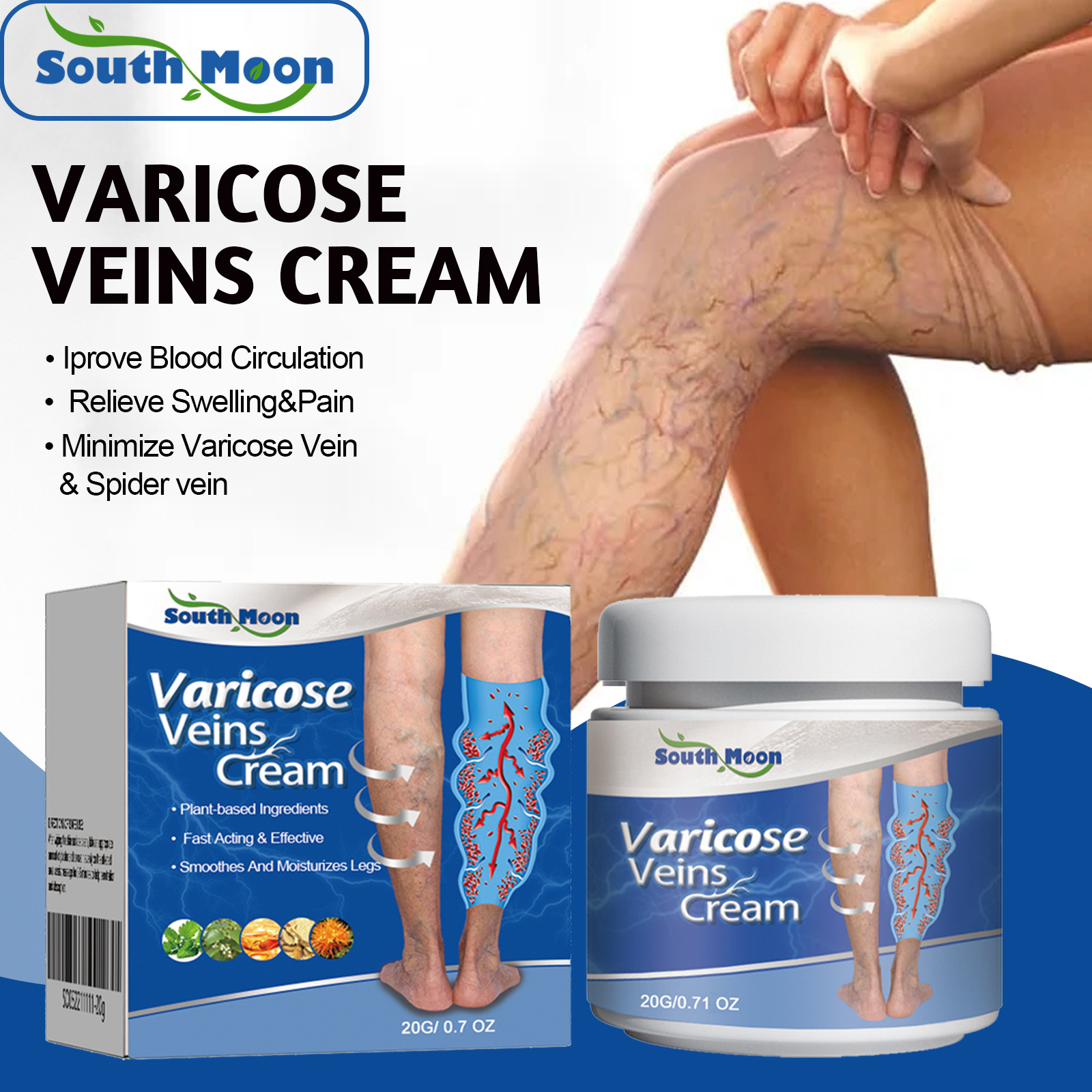South Moon Leg Care Cream Comfortable and Moisturizing Daily Massage Care Cream for Leg Skin