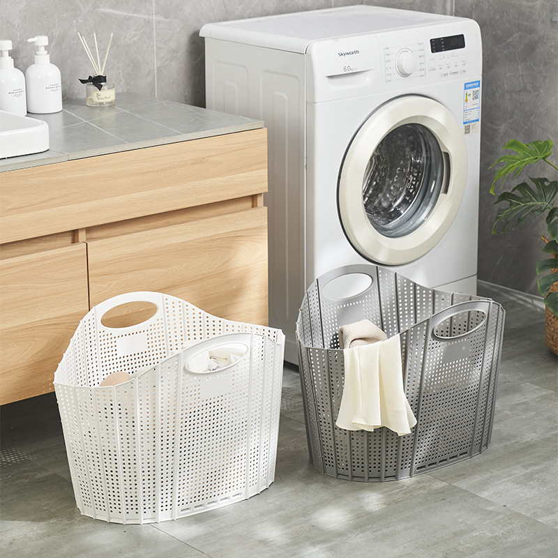 Manufacturer Spot Wholesale Foldableable Dirty Clothes Basket Bathroom Dirty Clothes Storage Basket Pp Hanging Cut Out Plastic Basket Shopping Basket