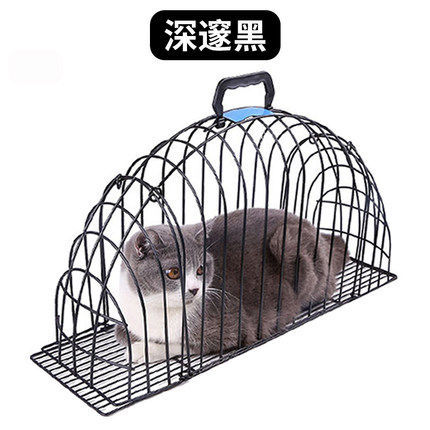 Jaula de gato limpia dormitorio secado por aire para gatos anti-lucha portátil de hierro forjado semicircular baño para gatos