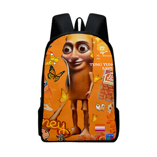 25 Cross-Border School Season Student Schoolbags Wooden Stick People Shanhaijing Tungtungtung Schoolbags Travel Backpacks