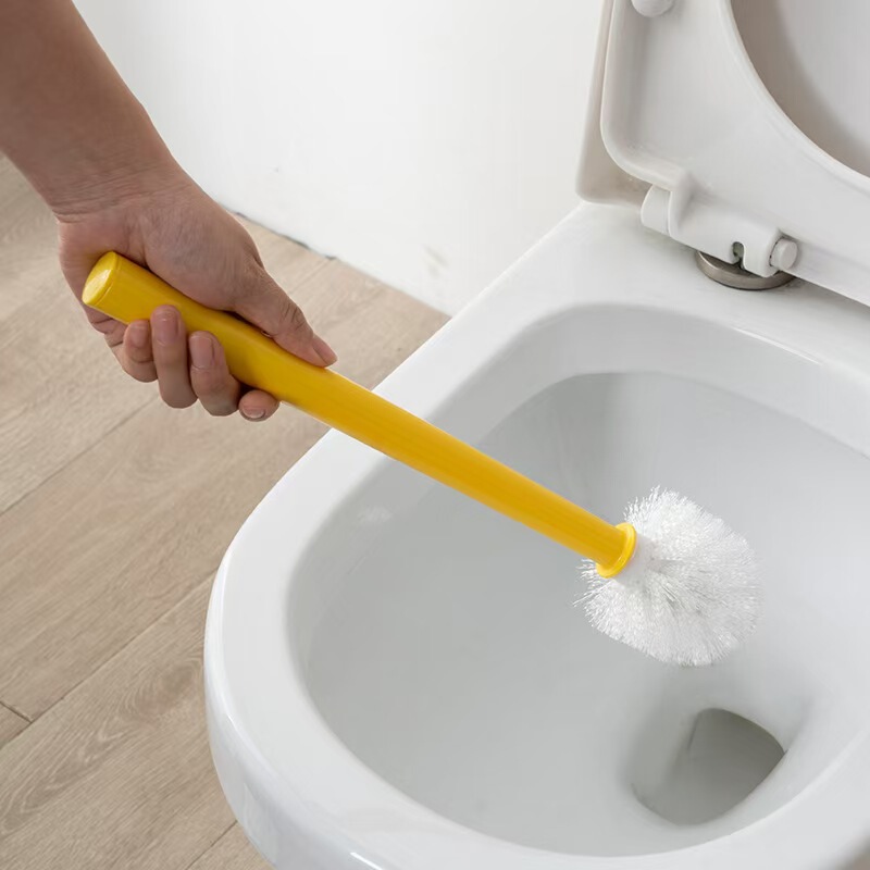 新しいかわいいトイレブラシ家庭用死角なし漫画トイレブラシ浴室しゃがみトイレロングハンドルプレスクリーニングブラシ|undefined
