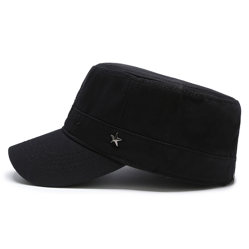 Nouveau haut noir pour hommes printemps et automne fl top version coréenne décontracté extérieur à bord court bec de canard quatre saisons à petit bord_voghion.com