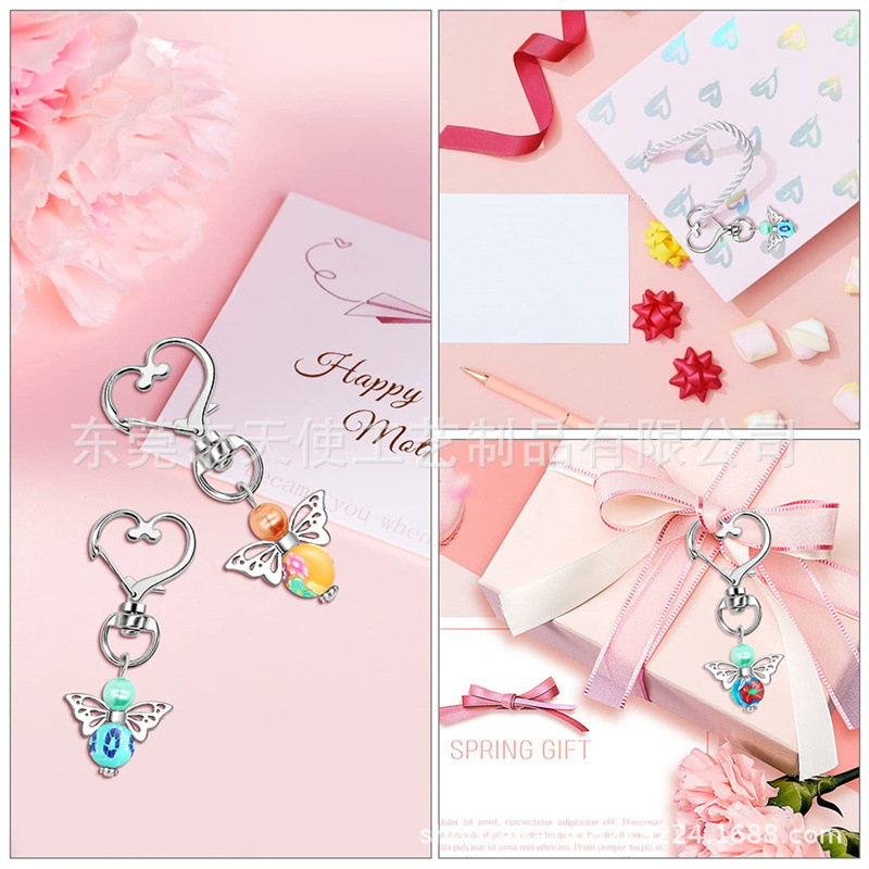 Nuevo amor hebilla colorido Ángel colgante llavero regalo de boda cumpleaños clave colgante traje