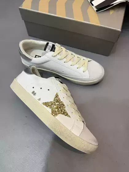 Korean Gg Vintage Star Dirty Shoes for Women Size 25 Classic Versatile Couple Sneakers with Internal Height Increase Dirty Cowhide White Shoes