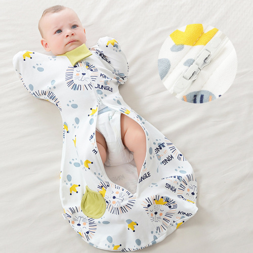 Newborn baby anti-hiccup sleeping bag pure cotton swaddling blanket spring summer folding-style baby anti-kick blanket for all seasons