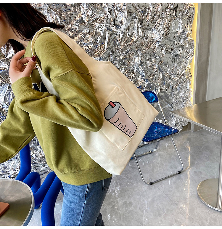 Wholesale vest canvas bags, large capacity o creative large capacity shopping bags, hand-held canvas tote bags undefined