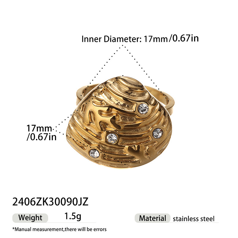 Tina Europa y los Estados Unidos transfronterizos INS viento medieval temperamento de moda anillo de acero inoxidable chapado 18 quilates oro anillo de zircon mujer al por mayor