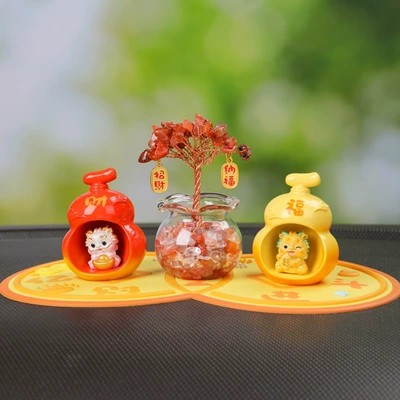 Car Decoration Ornament Car – Car ornaments - gourd-pixiu-ornaments-bcred-agate-treedaily-jin-dou-gold-pad