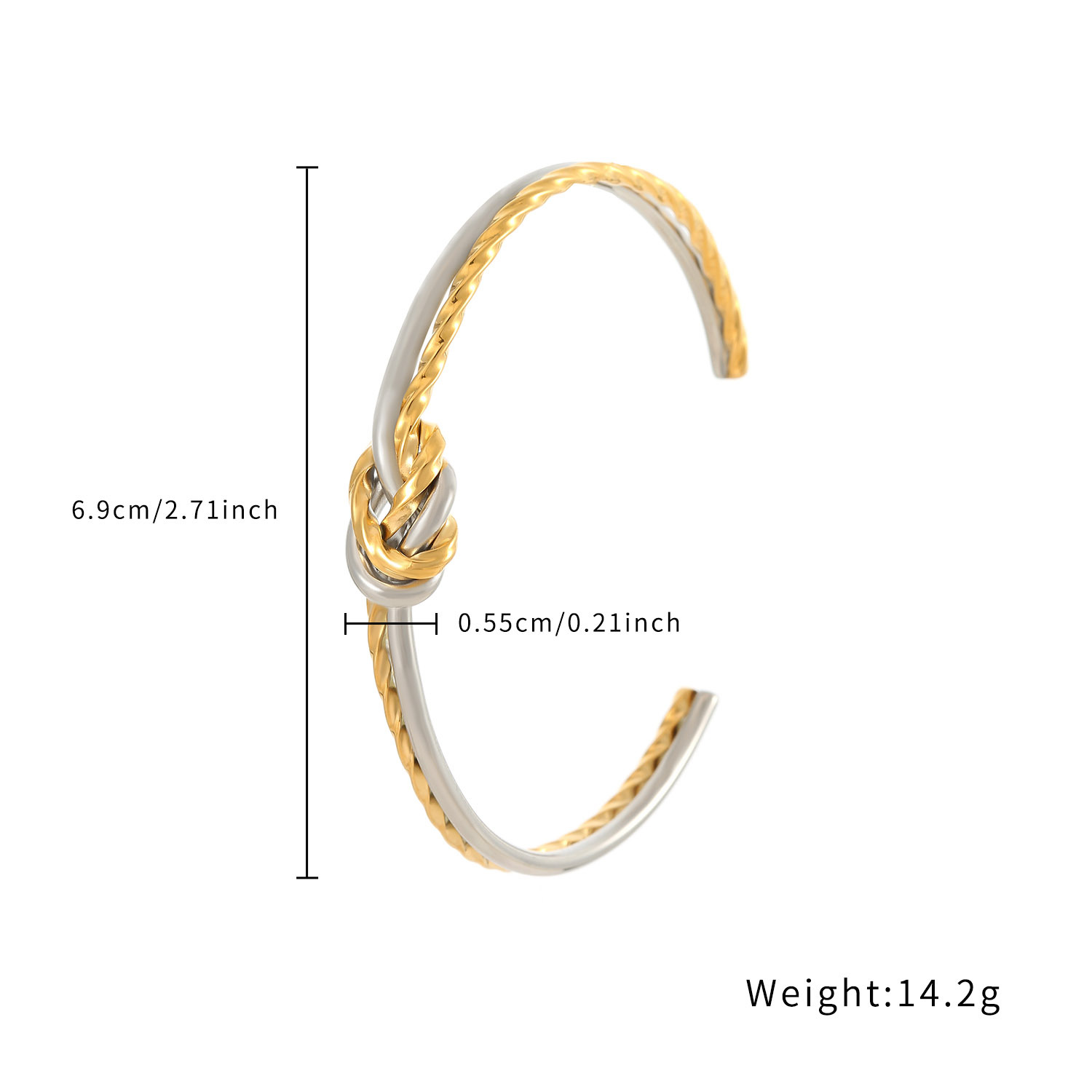 Simple Style Classic Style Knot Twist Stainless Steel Plating 18k Gold Plated display picture 1