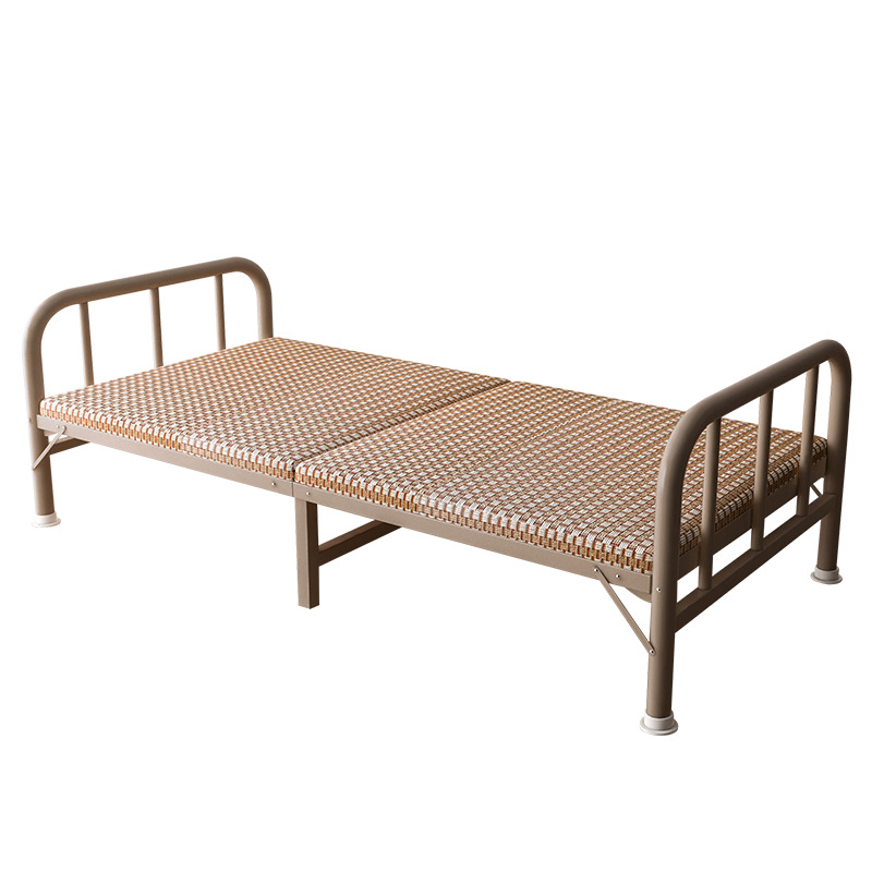 Cama plegable de oficina cama de hierro para adultos cama de almuerzo dormitorio simple cama de acompañante doméstica cama de estofilla transpirable