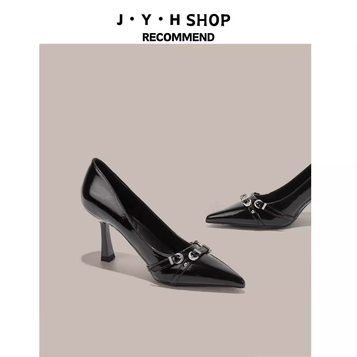 Черные легкие зрелые красивые туфли на высоком каблуке женские весна и осень 2025 новые французские темпераментные туфли на каблуках с юбками