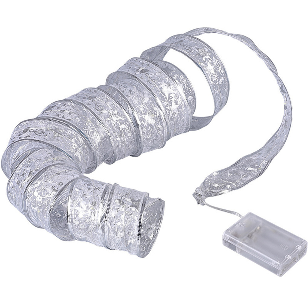 Cinta de luz de cadena LED Navidad cinta de luz de doble capa dorado Luminoso Satén de Luz Decoración del árbol de Navidad vacaciones Cadena de luz