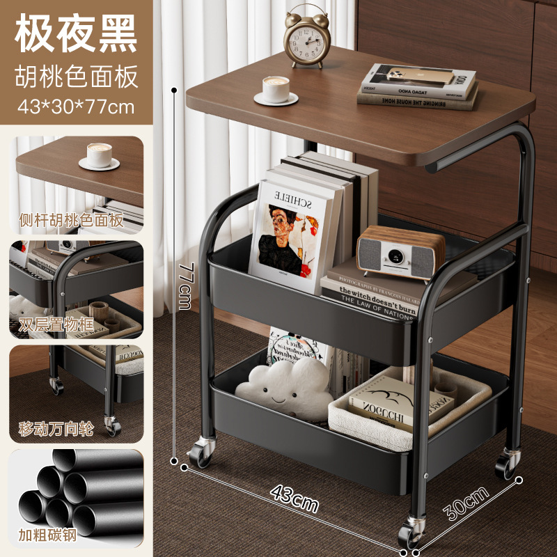 Escritorio de nuez profunda de tres capas + estante negro