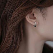 复古麻花耳扣新款做旧时尚设计感蛇骨耳圈扭绳肖战明星同款耳环潮