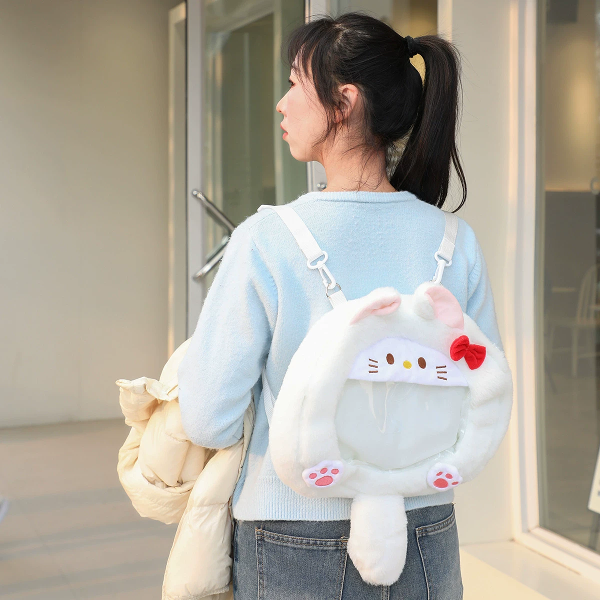Cartoon backpack, capacious one-shoulder bag, handheld organizer bag to go out