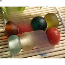 老琉璃珠子 纯手工古法老琉璃算盘珠子  忆古堂 DIY散珠