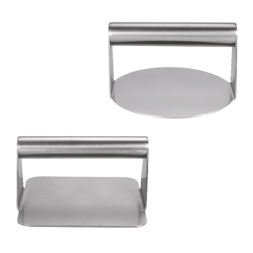 Cross-border stainless steel square and round hamburger patty press manual non-stick kitchen tool
