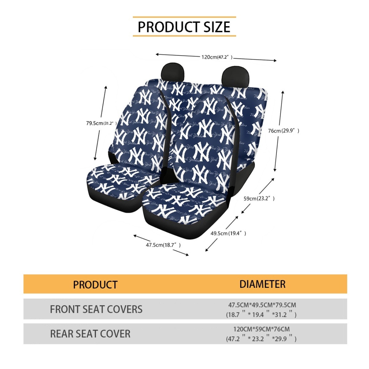 Cross-border MLB team-themed car seat covers, featuring the Milwaukee Brewers logo, for car seat protection