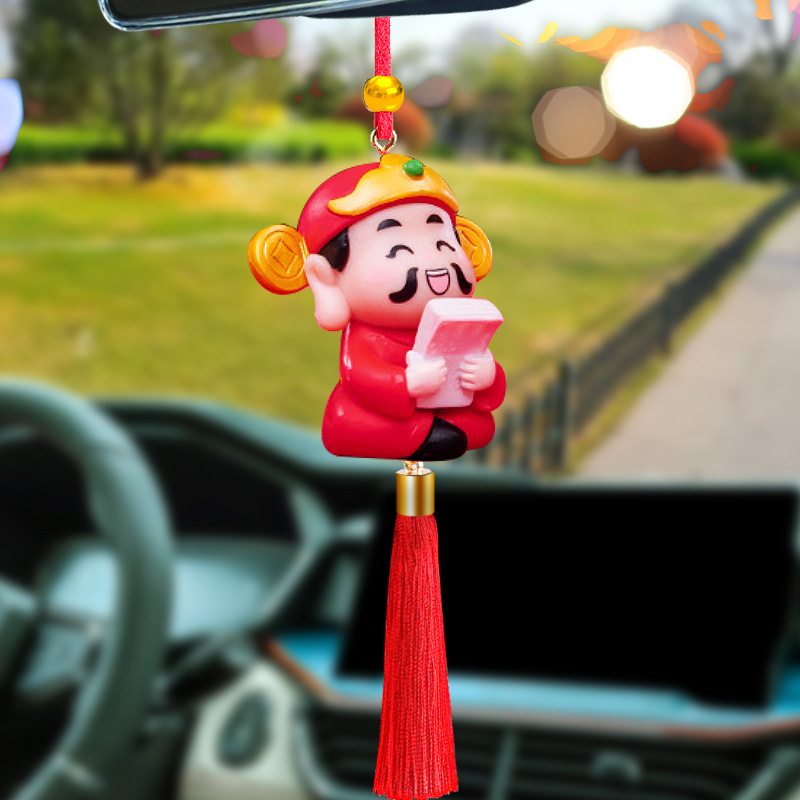 [Año Nuevo] Serpente año yuan Bao coche colgante espejo retrovisor accesorios de decoración de automóviles felicitaciones para hacerse rico