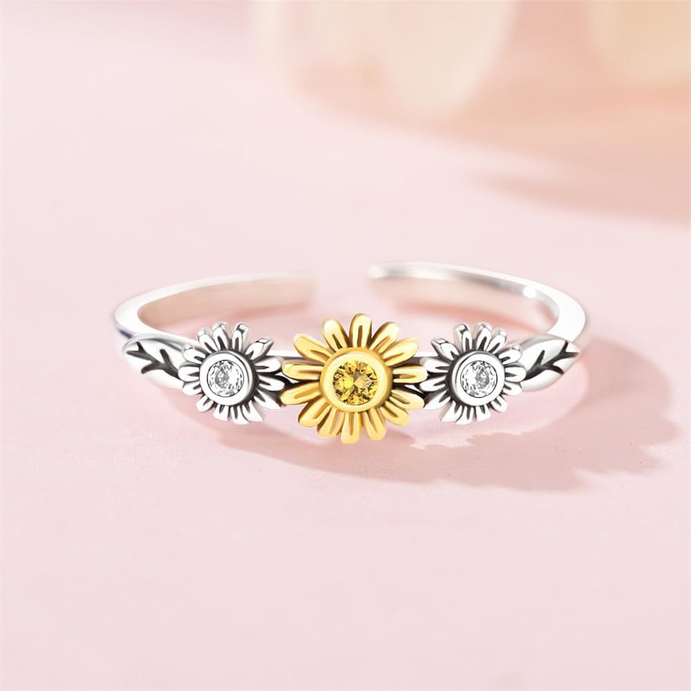 Daily Occasion Sterling Silver Material Sterling Silver Flower Open Rings