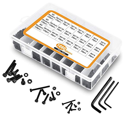 1080pcs304 stainless steel cylindrical head hexagon socket screws 12.9 grade cup head hexagon socket nut combination set