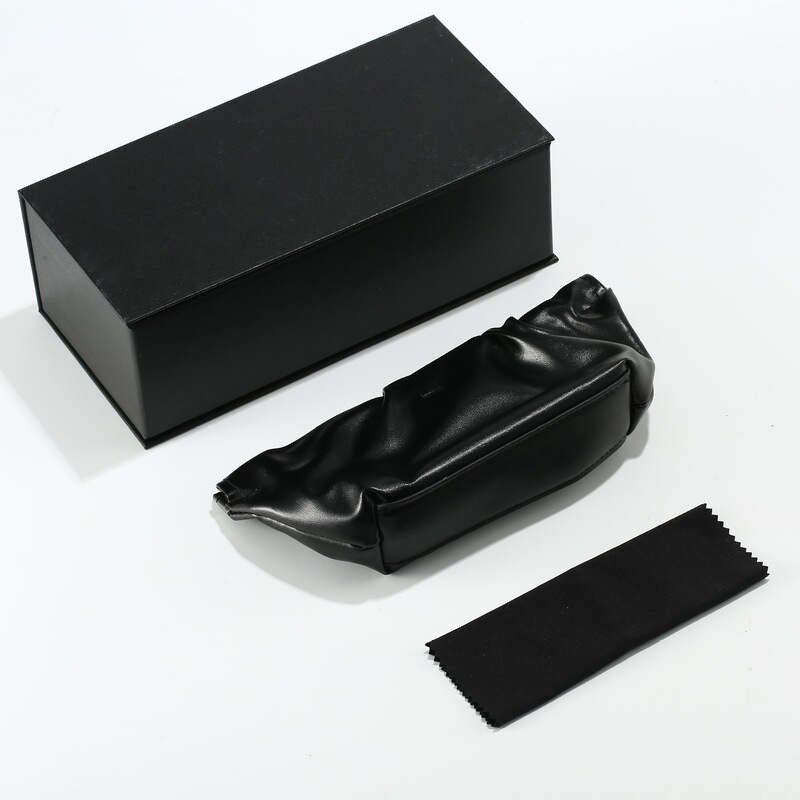 Flip drawer bag set with glasses cloth heaven and earth case glasses case leather bag cloud bag in stock wholesale Flip drawer bag set with glasses cloth heaven and earth case glasses case leather bag cloud bag in stock wholesale